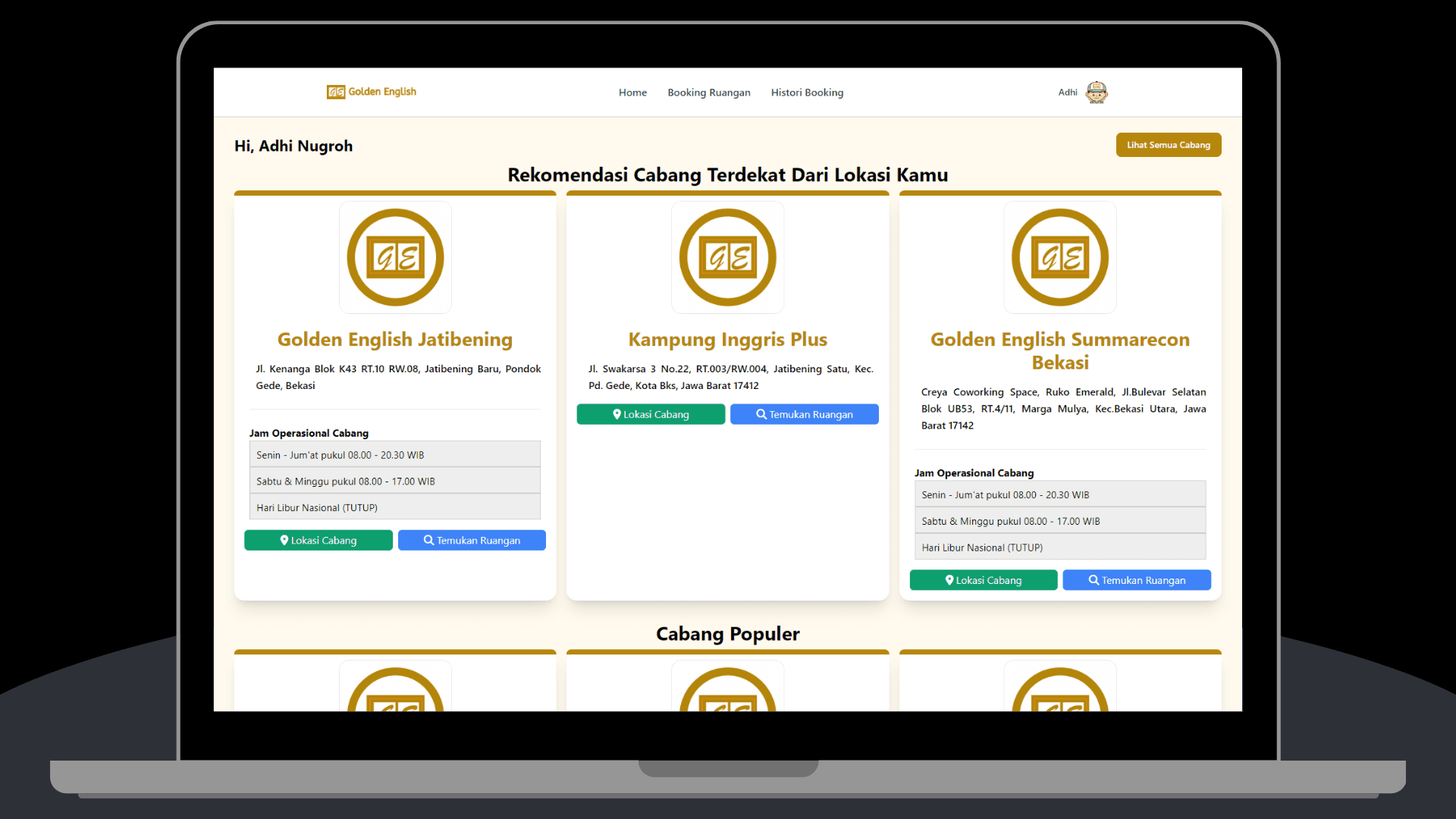 Booking Class - A Real-Time Booking System for Golden English Courses preview